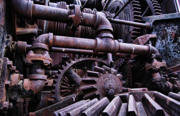 eine rostige Maschine