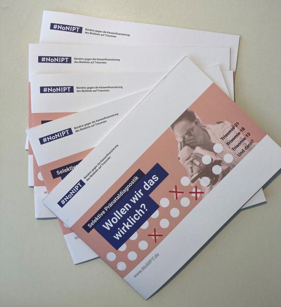 Einige Exemplare der #NoNIPT Broschüre