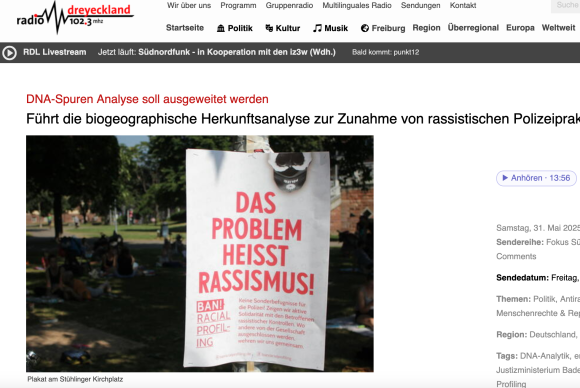 Screenshot der Webseite von Radio Dreyeckland